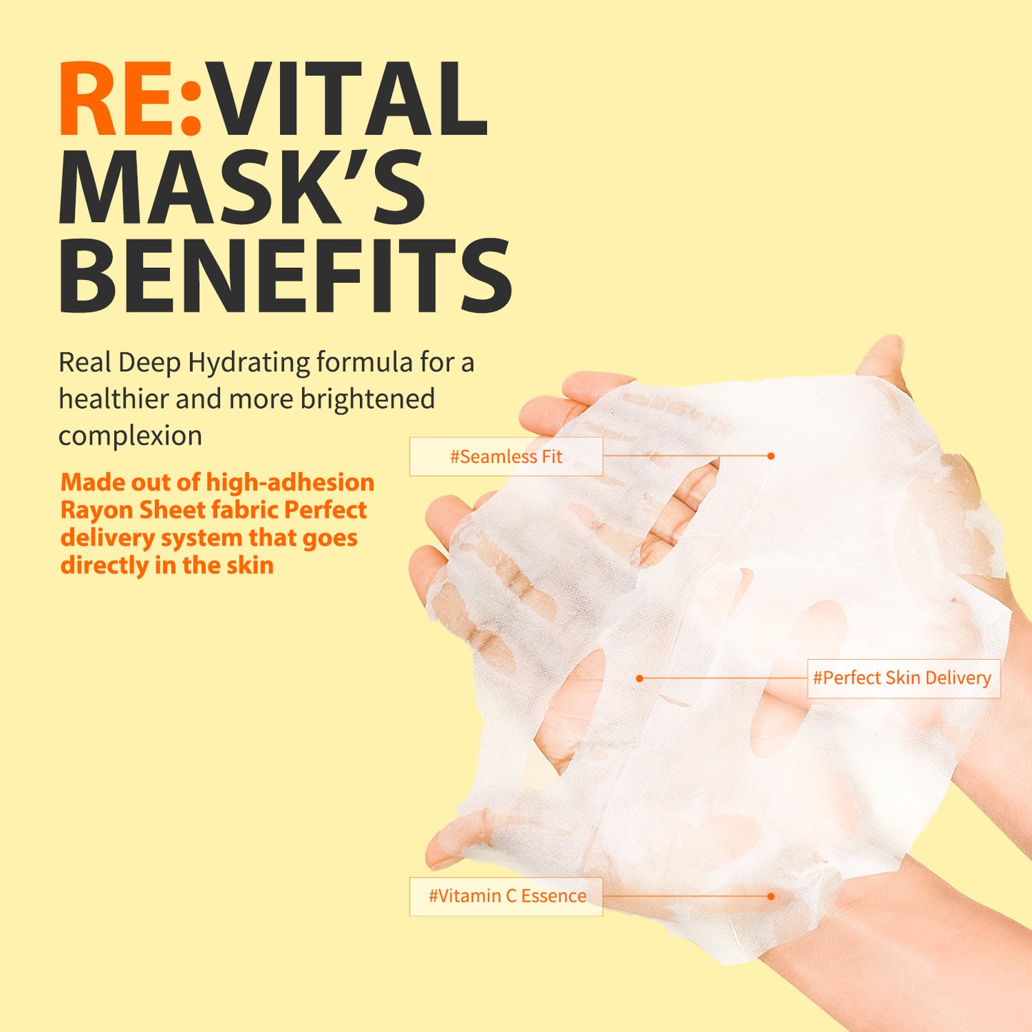 ELT Mega Vitamin C Sheet Mask – 10 Pack (25g Each) | Brightening, Soothing, Anti-Wrinkle, Korean Skincare.