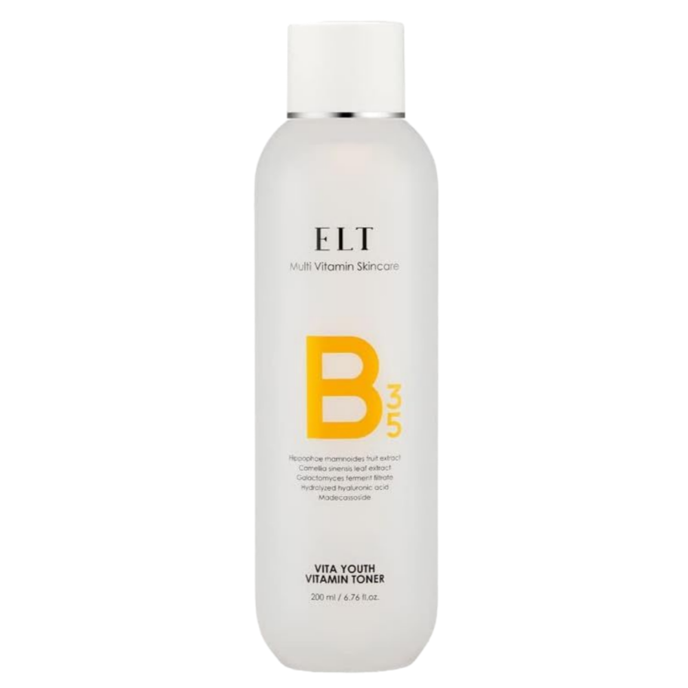 ELT Vita Youth Vitamin B Toner 6.76 fl oz | Hydrating, Soothing, Dark Spot Care | Fragrance-Free K-Beauty with Green Tea.