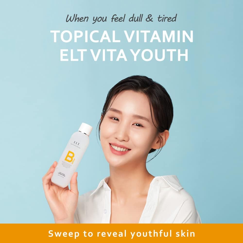 ELT Vita Youth Vitamin B Toner 6.76 fl.oz.(200ml) | Multi Vitamin B3&5 Moisturizing Soothing Skin Care | Fragrance Free | Green Tea Extract Makes Skin Youthful | Prevents Dark Spots | K-Beauty