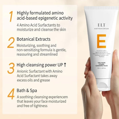 ELT Multi Vitamin Skincare Vita Youth Vitamin C Cleansing Foam, 6.08 fl oz